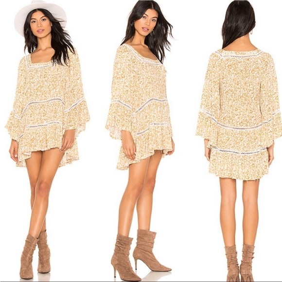 Free People Yellow Floral Boho Tunic Top - Picture 7 of 10